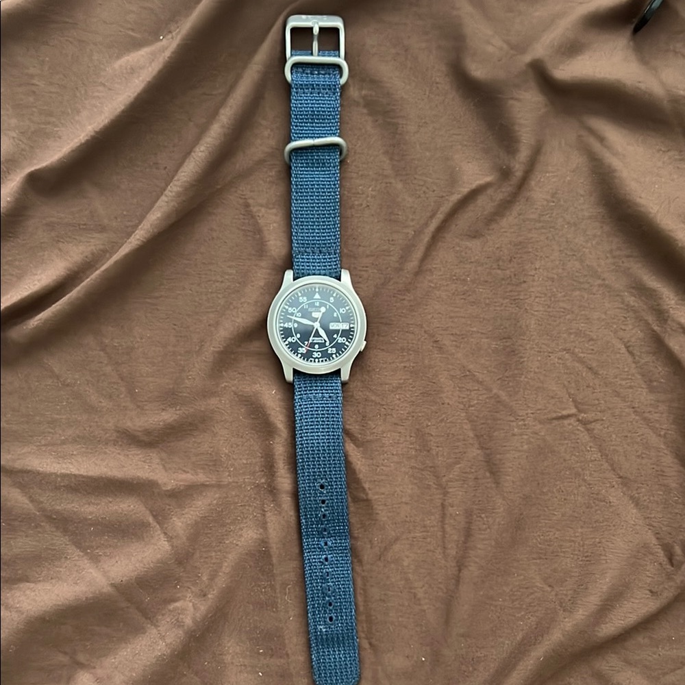 Seiko Automatic Blue Nylon Strap Watch